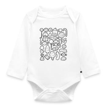 Sweets - Organic Longsleeve Baby Bodysuit - white - Front