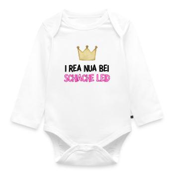 Lustiger Baby Spruch Mädchen – frech & süß - Baby Bio-Langarm-Body - Weiß - Vorne