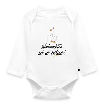 Lustige vegetarische Sprüche zu Weihnachten - Baby Bio-Langarm-Body - Weiß - Vorne