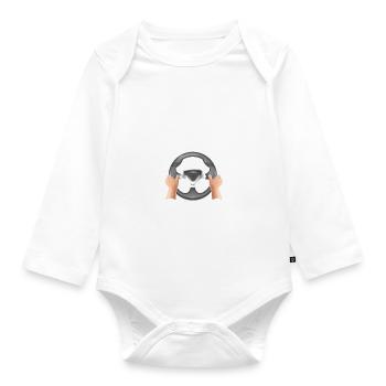9 - tshirt bebe voiture papa 8.png - Body Bébé bio manches longues - blanc - Devant