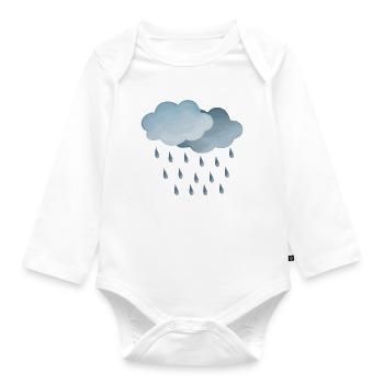 Weather Rain-Clouds Symbol - Organic Longsleeve Baby Bodysuit - white - Front