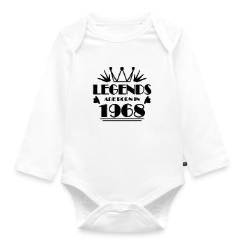 1968 - Born 1968 - Organic Longsleeve Baby Bodysuit - white - Front