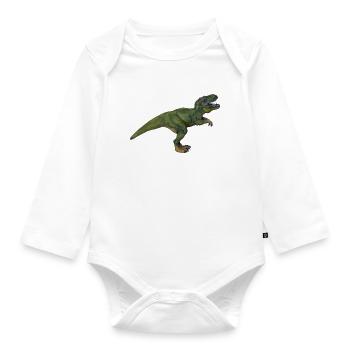 Tom T-Rex - Organic Longsleeve Baby Bodysuit - white - Front