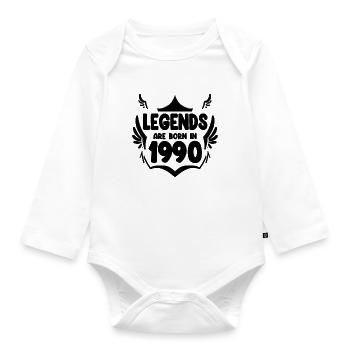 1990 - Jahrgang 1990 - Baby Bio-Langarm-Body - Weiß - Vorne