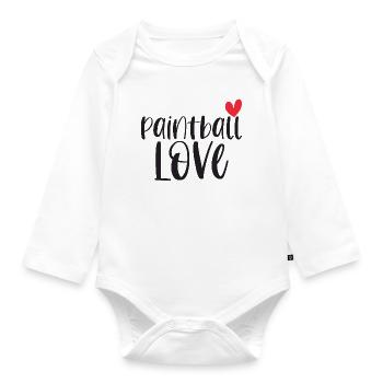 Paintball Paintballer Gotcha Love Geschenk - Baby Bio-Langarm-Body - Weiß - Vorne
