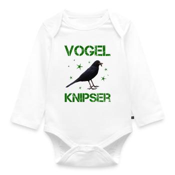 Vogelknipser Vogelfotograf Ornithologe - Baby Bio-Langarm-Body - Weiß - Vorne