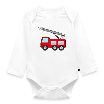 Fire engine Fire engine - Organic Longsleeve Baby Bodysuit - white - Front