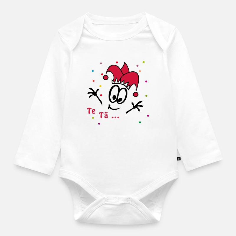 Fasching, Karneval, Konfetti - Baby Bio-Langarm-Body - Weiß