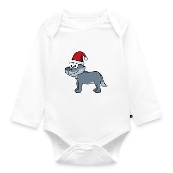 Wolf Comic Christmas - Body Bébé bio manches longues - blanc - Devant