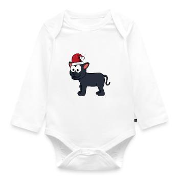 Panther Comic Christmas - Body Bébé bio manches longues - blanc - Devant