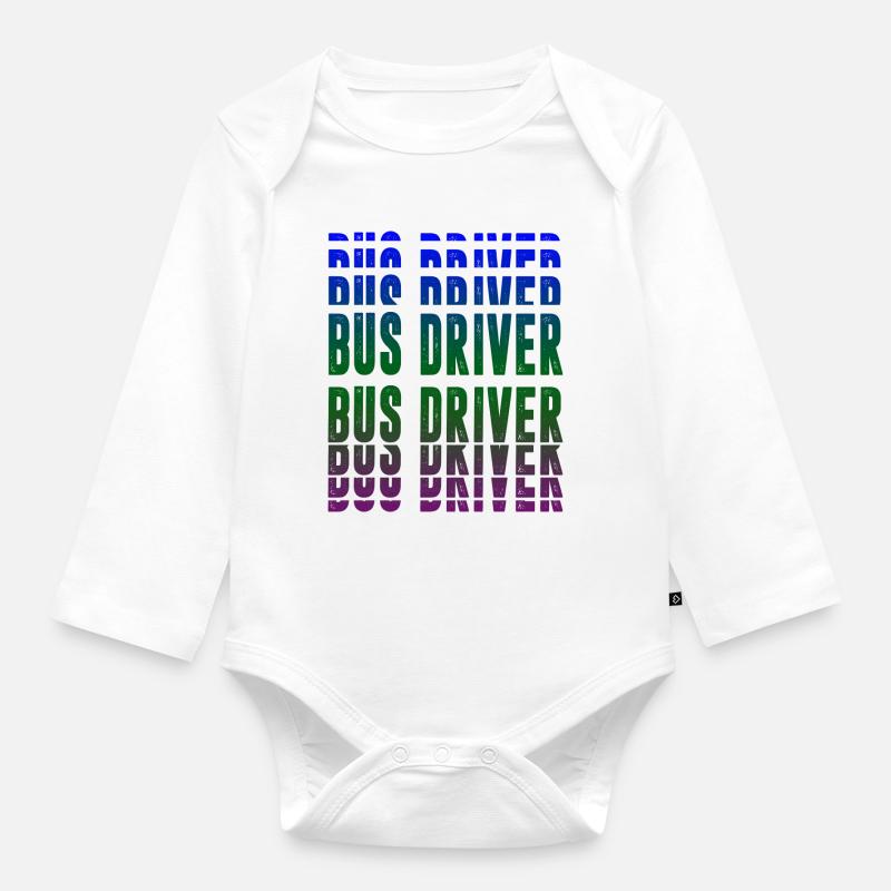 Conception du chauffeur de bus - Body Bébé bio manches longues - blanc