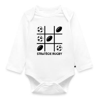 Rugby, Rugby-Sport, Rugby-Humor - Baby Bio-Langarm-Body - Weiß - Vorne