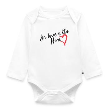 Liebe Partnerlook - Baby Bio-Langarm-Body - Weiß - Vorne