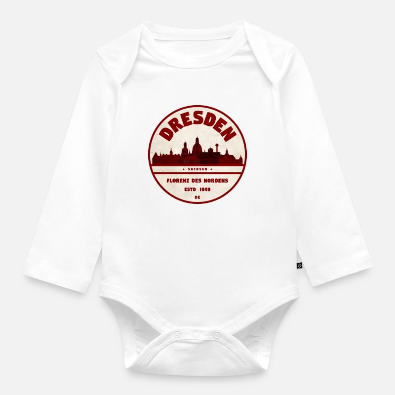 Dresde - Body Bébé bio manches longues - blanc