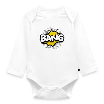 Explosion, Knall, Knall - Baby Bio-Langarm-Body - Weiß - Vorne