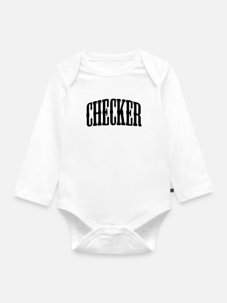 Checker - Baby Bio-Langarm-Body - Weiß
