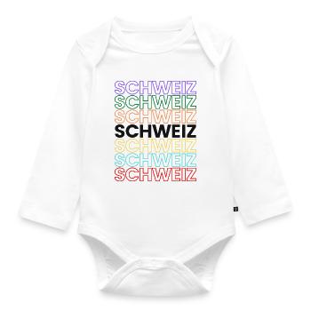 Switzerland Pride - Organic Longsleeve Baby Bodysuit - white - Front