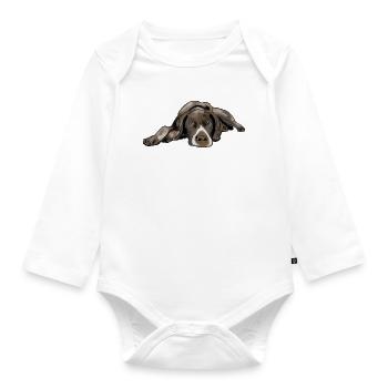 Pointer German Shorthair - Organic Longsleeve Baby Bodysuit - white - Front