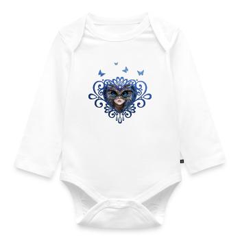 Owl Girl the Forest Defender - Organic Longsleeve Baby Bodysuit - white - Front