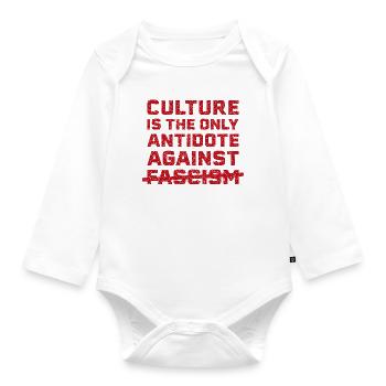 Culture against fascism - Organic Longsleeve Baby Bodysuit - white - Front