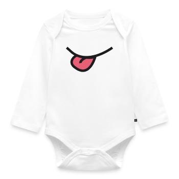 Don't stick out your tongue!! - Organic Longsleeve Baby Bodysuit - white - Front