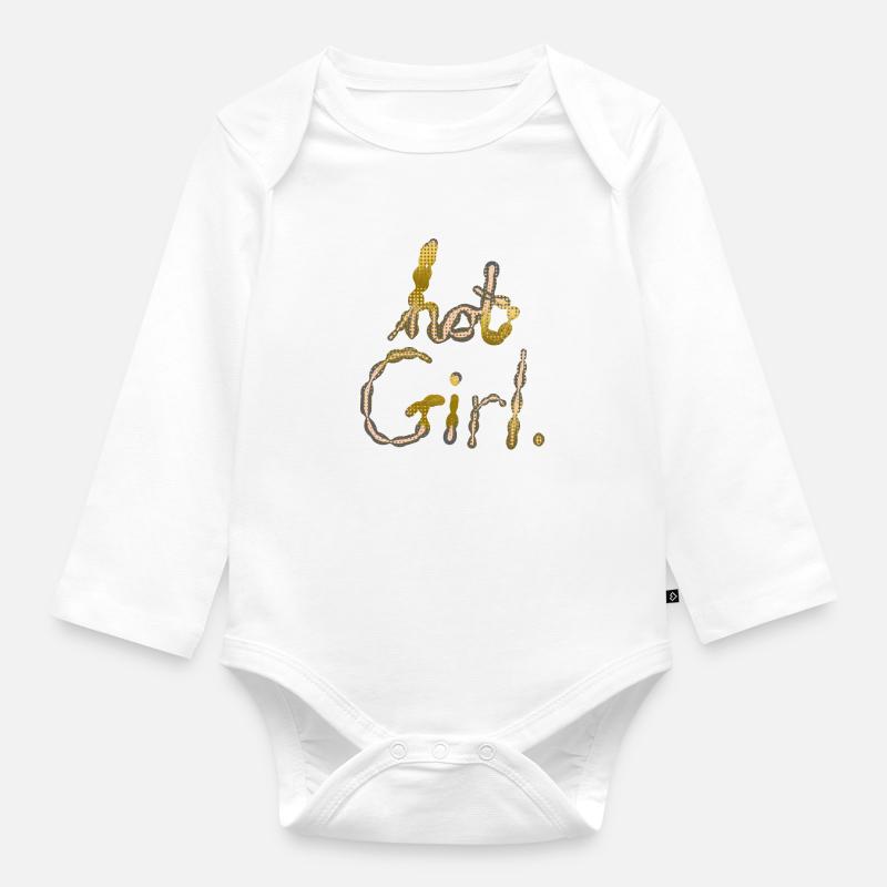 FILLE CHAUDE - Body Bébé bio manches longues - blanc