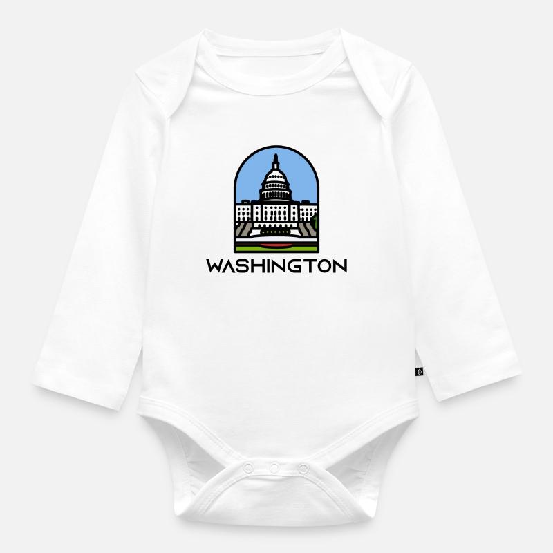 Washington - Capitole de l’État de Washington - Body Bébé bio manches longues - blanc