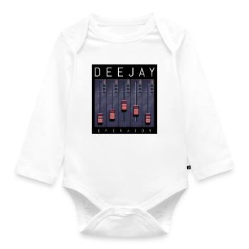 Deejay Operator Fader-Design - Baby Bio-Langarm-Body - Weiß - Vorne