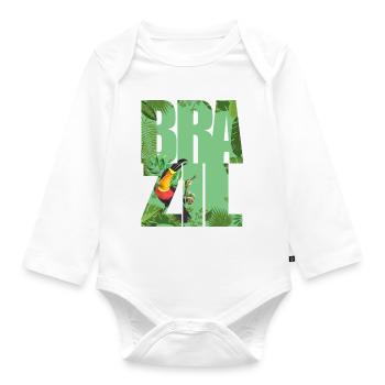 Brazil - Organic Longsleeve Baby Bodysuit - white - Front