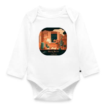 Keep Calm - Baby Bio-Langarm-Body - Weiß - Vorne