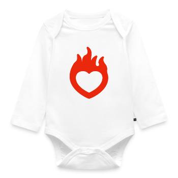 Saint-Valentin, Saint-Valentin, Saint-Valentin - Body Bébé bio manches longues - blanc - Devant