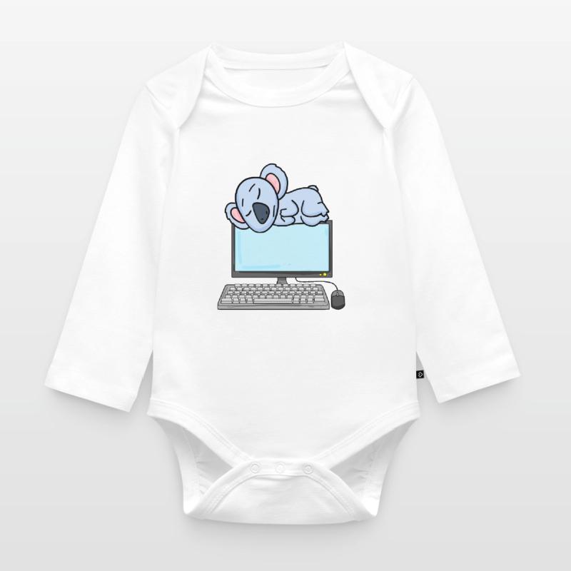Koala Computer Nerd Programmierer Geschenk Baby Bio-Langarm-Body