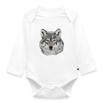 Wolf - Organic Longsleeve Baby Bodysuit - white - Front