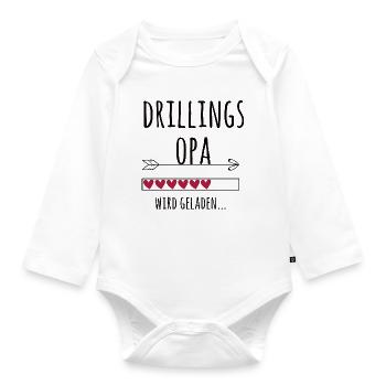 werdender Drillingsopa Schwangerschaft Drillinge - Baby Bio-Langarm-Body - Weiß - Vorne