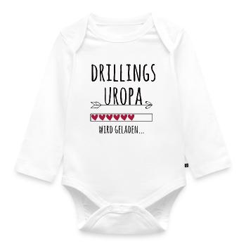 werdender Drillingsuropa Schwangerschaft Drillinge - Baby Bio-Langarm-Body - Weiß - Vorne