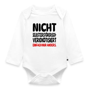 einfach nur anders - Baby Bio-Langarm-Body - Weiß - Vorne