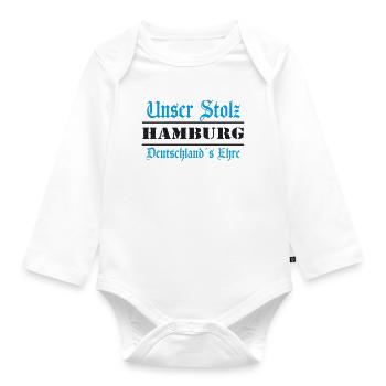 Hamburg , Tradition , Stolz und Ehre (25) - Baby Bio-Langarm-Body - Weiß - Vorne