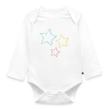 STERN. STERNE. STERN. STERNE. FEST. JAHRESTAG - Baby Bio-Langarm-Body - Weiß - Vorne