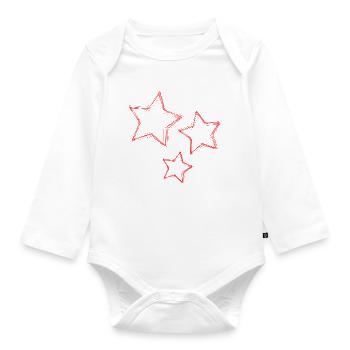 STERN. STERNE. STERN. STERNE. FEST. JAHRESTAG - Baby Bio-Langarm-Body - Weiß - Vorne