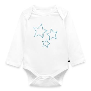 STERN. STERNE. STERN. STERNE. FEST. JAHRESTAG - Baby Bio-Langarm-Body - Weiß - Vorne