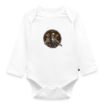 Vikingmaidcon escudo - Body orgánico de manga larga para bebé - blanco - delante