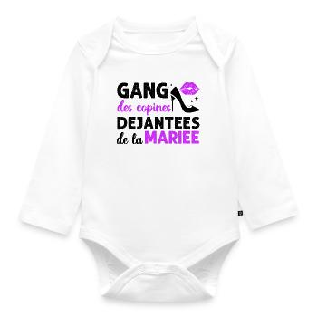 Gang des copines de la mariée humour EVJF cadeau. - Body Bébé bio manches longues - blanc - Devant