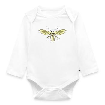 Feather moth - Organic Longsleeve Baby Bodysuit - white - Front