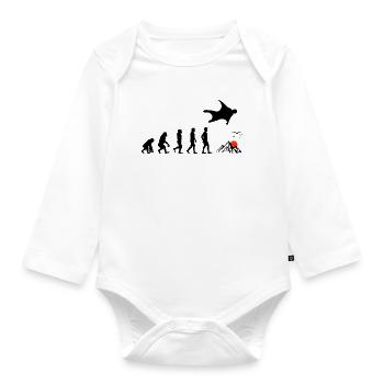 Wingsuit flying Base Jumping Skydiving Evolution - Baby Bio-Langarm-Body - Weiß - Vorne