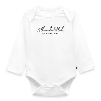 Alhamdulillah für alles /Islam /Muslim /Allah - Baby Bio-Langarm-Body - Weiß - Vorne