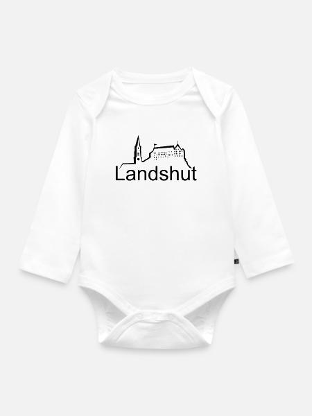 Landshut Stadt Bayern Deutschland - Baby Bio-Langarm-Body - Weiß
