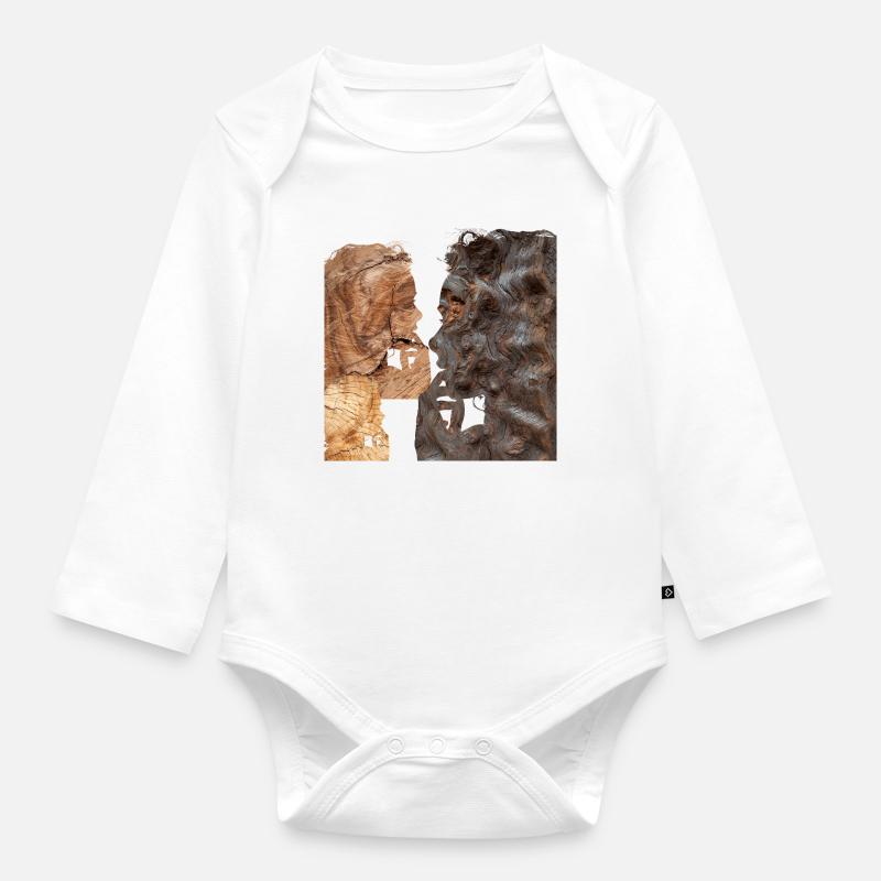 Profil de femme perplexe - Body Bébé bio manches longues - blanc