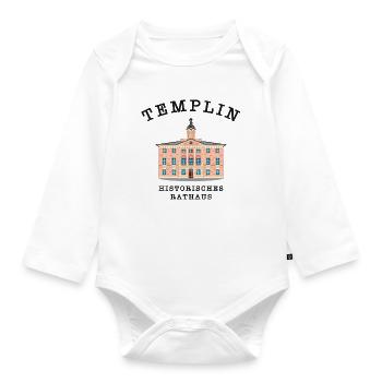 Templin Historisches Rathaus, Uckermark - Baby Bio-Langarm-Body - Weiß - Vorne