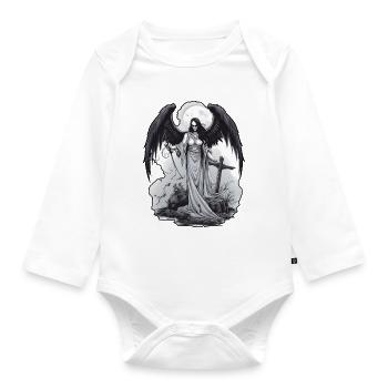 Dark Angel - Baby Bio-Langarm-Body - Weiß - Vorne