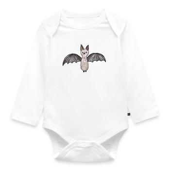 Fledermaus-Phantom Illustration - Baby Bio-Langarm-Body - Weiß - Vorne